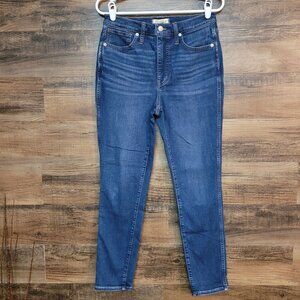 Madewell Jeans Sz 28 High Rise 10" Skinny Tummy Control Stretch Medium Dark Wash